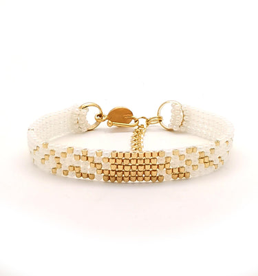 Brazalete Telar Dorado Mini Difuminado Perla